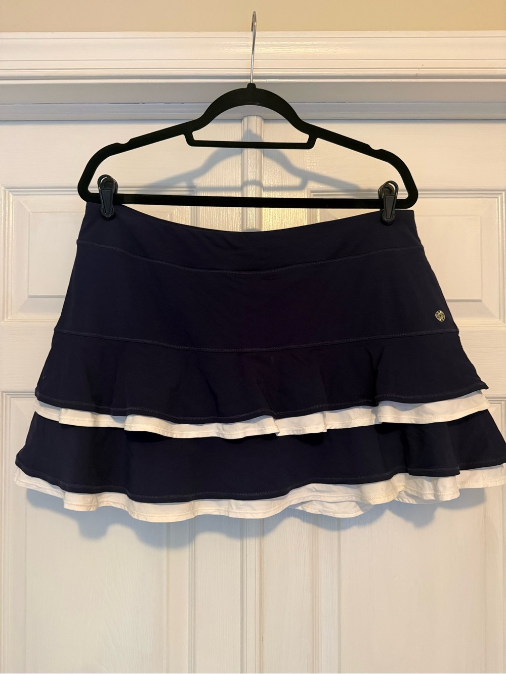 Lilly Pulitzer Navy and White Layered Ruffle Tennis Skirt